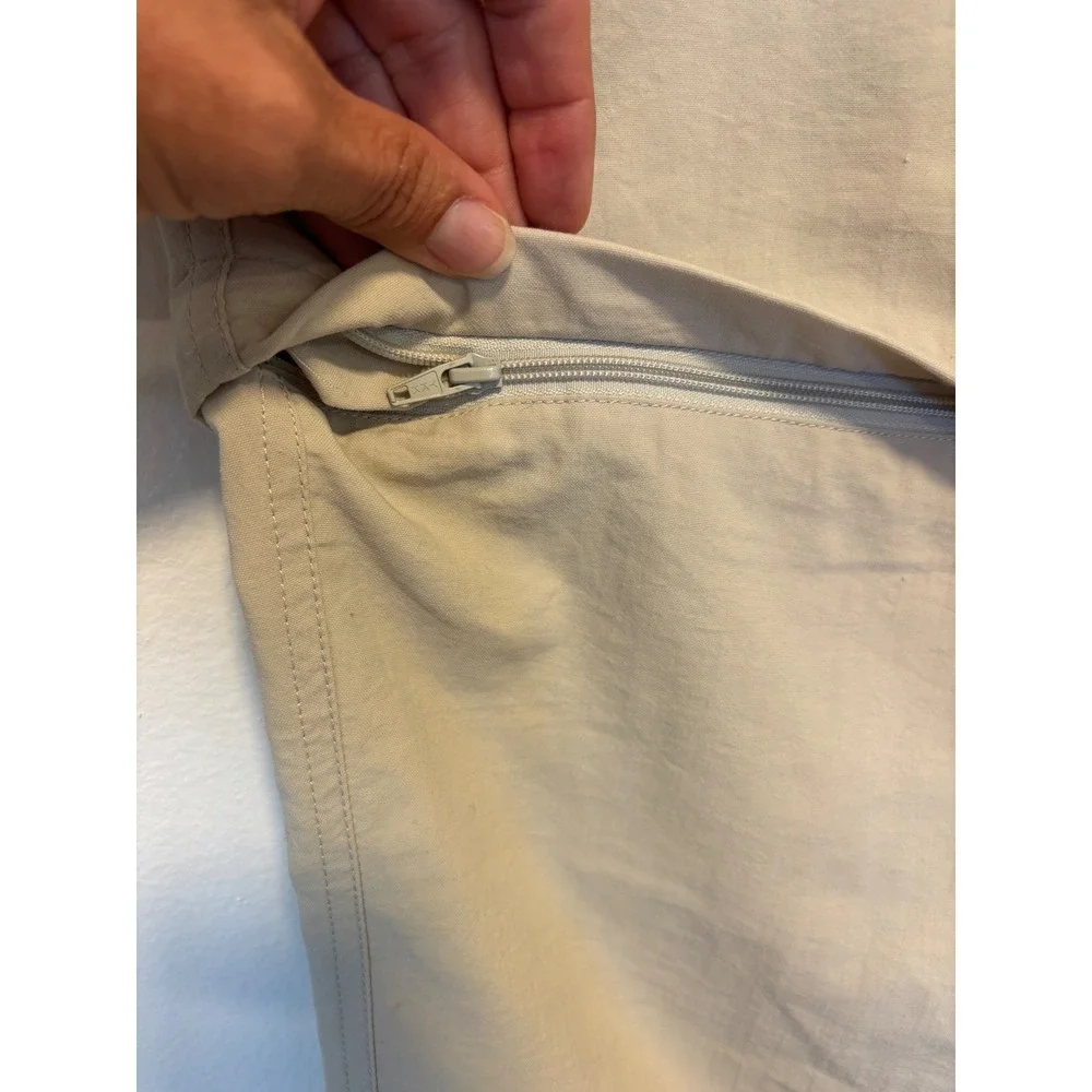 The North Face Womens Tan Khaki Convertible Zip Off Hiking Pants Sz 10